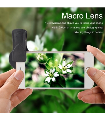 پک لنز موبایل سوپر واید و سوپر ماکرو برند اپکسل Apexel مدل APL-0.45WM Phone Lens Kit 0.45X Super Wide Angle & 12.5X Super Macro