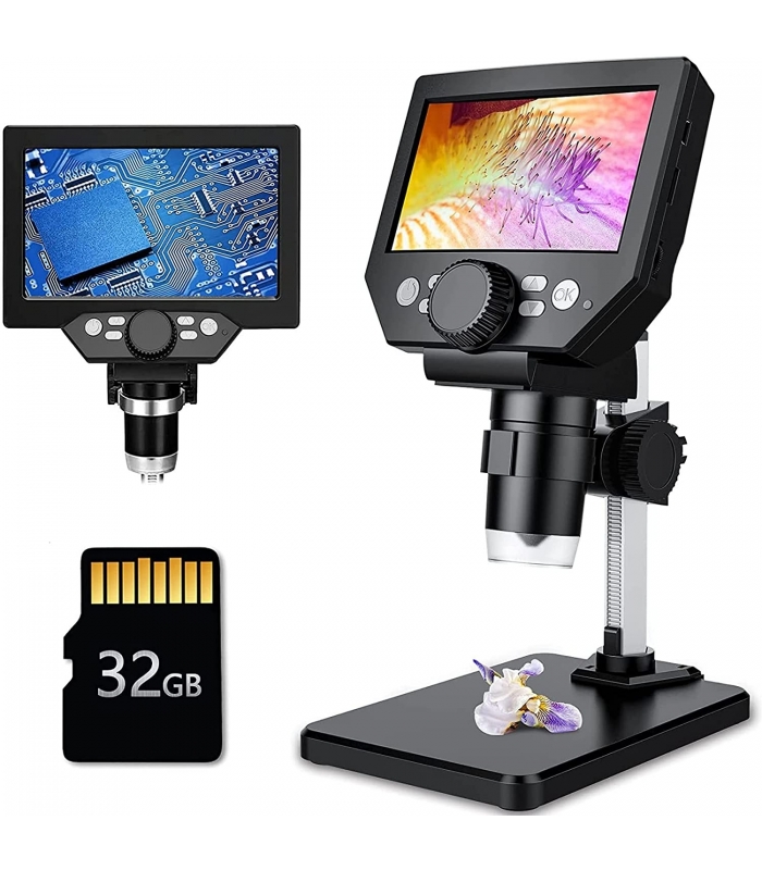 میکروسکوپ دیجیتال با LCD 1.3inch 1080P مدل LCD Digital Microscope,4.3 Inch 1080P 10 Megapixels 1-1000X Magnification Zoom