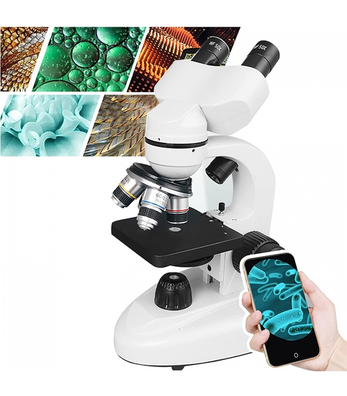 میکروسکوپ بیولوژیکی با LED دیجیتال 6000x-15000x Biological Hd Microscope With Wide-Field 10x + 50x Eyepieces