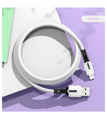 کابل شارژ سیلیکونی آیفون 2m یوسمز مدل US-SJ456 WH برند Usams