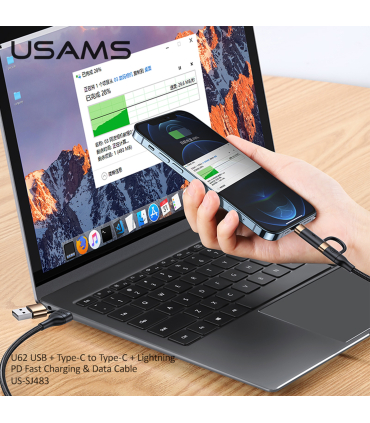 کابل شارژ TC TL یوسمز 2m مدل US-SJ505 sj483 BK برند Usams
