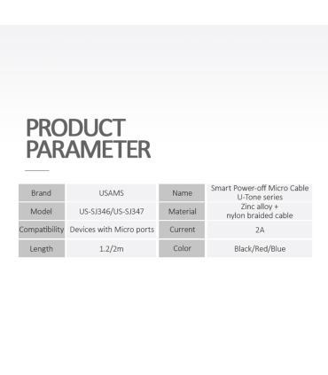 کابل شارژ آیفون 2m یوسمز مدل US-SJ345 برند Usams