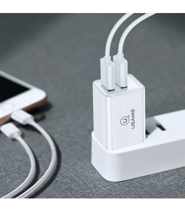 شارژر فست گوشی یوسمز مدل US-CC047 T4 فست شارژ برند USAMS همراه با 3 خروجی