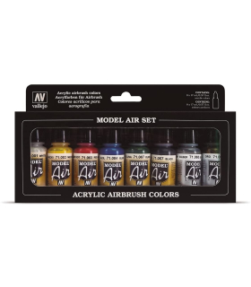 پک 8 عددی رنگ مخصوص ایر براش والجو مدل Model Air Basic Colors Acrylic Paint برند Vallejo