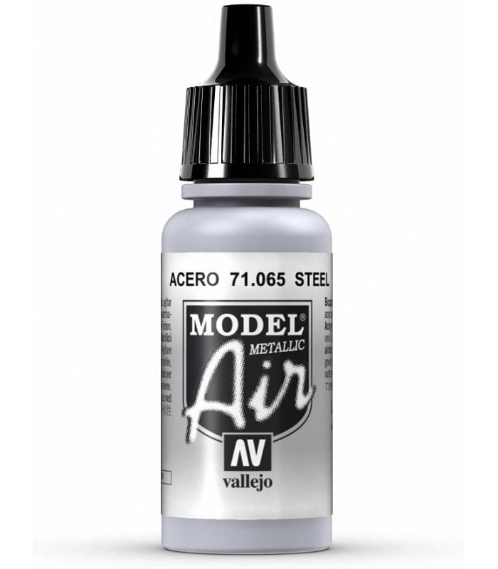 رنگ مخصوص AirBrush مدل Vallejo Model Air 17 ml Acrylic Paint رنگ Metallic Steel