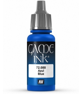 رنگ مخصوص AirBrush مدل Vallejo Game Ink 17 ml Acrylic Paint رنگ Inky Blue
