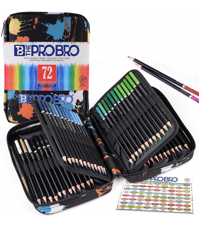 مجموعه 72 عددی مداد رنگی THE PRO BRO 72 Premium Color Pencils Soft Core Oil-based | زمان تحویل 3 تا 4 هفته کاری