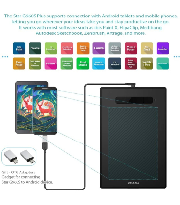 قلم نوری ایکس پی پن مدل Star G960S برند XP PEN