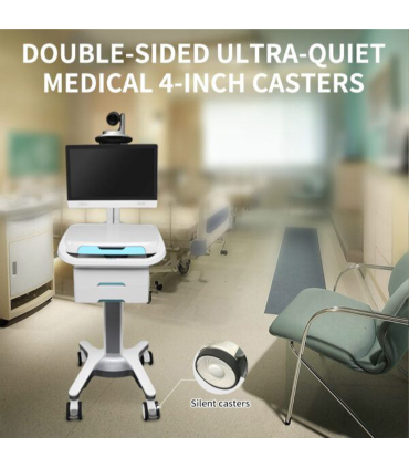 ایستگاه کاری سیار پزشکی روی چرخ Hospital Laptop Cart Medical Workstation On Wheels برند SONKA - زمان تحویل بین 6 تا 8 هفته