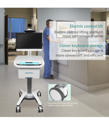 ایستگاه کاری کامپیوتر موبایل پزشکی medical mobile computer workstation برند SONKA - زمان تحویل بین 6 تا 8 هفته کاری