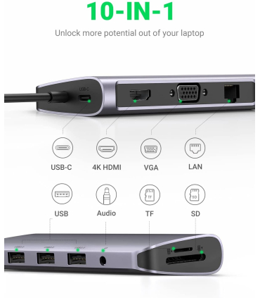 هاب 10 در 1 یوگرین مدل 80133 برند UGREEN