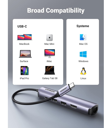 هاب 5 در 1 یوگرین مدل 10919 برند UGREEN 