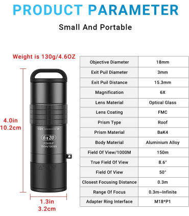 دوربین چشمی اپکسل مدل APL-6X20M Monocular برند APEXEL