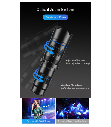 لنز 20-40 زوم موبایل اپکسل مدل APL-JS2040XJJ04 برند APEXEL