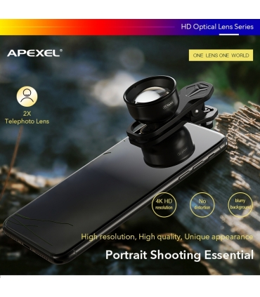 لنز موبایل تلفوتو APL-HB2X برند اپکسل Apexel HD 4K 2X telephoto lenses smartphone mobile camera lens 