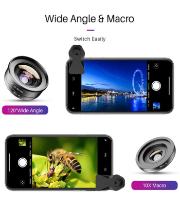 لنز ماکرو واید موبایل اپکسل مدل APL-HB5-2IN1WM برند APEXEL