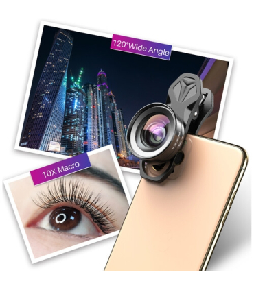 لنز ماکرو واید موبایل اپکسل مدل APL-HB5-2IN1WM برند APEXEL