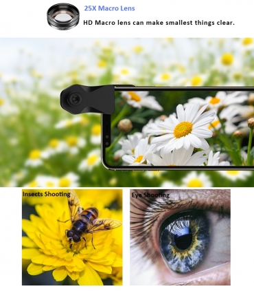 ست 11 عددی لنز موبایل APL-DG11 برند اپکسل Apexel  11 in 1 Cellphone Lens Kit Wide macro lens Kaleidoscope