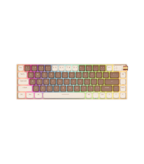 کیبورد مکانیکی رویالکس مدل R68 برند Royalaxe مکانیکال سوییچ Pink با 3 نسخه بلوتوث یک WIFI و اتصال کابل