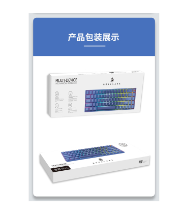 کیبورد بی سیم رویالکس مدل K411 برند Royalaxe مکانیکال سوییچ Pink با 2 نسخه بلوتوث یک WIFI و اتصال کابل