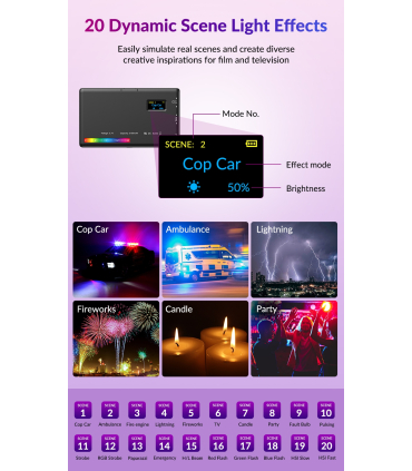 لایت مکعبی دوربین RGB اپکسل مدل APL-FL07 برند APEXEL