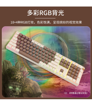 کیبورد مکانیکال بی سیم رویالکس مدل R108 برند Royalaxe سوییچ Pink اتصال 3 نسخه بلوتوث و دانگل WIFI و کابل