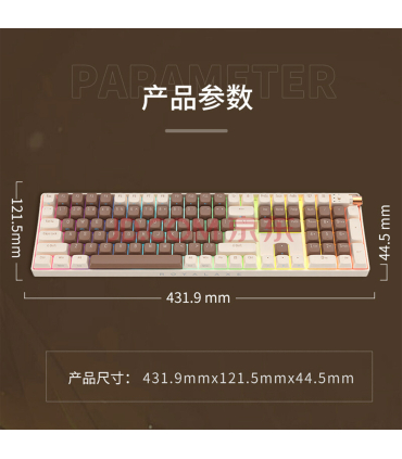 کیبورد مکانیکال بی سیم رویالکس مدل R108 برند Royalaxe سوییچ Pink اتصال 3 نسخه بلوتوث و دانگل WIFI و کابل