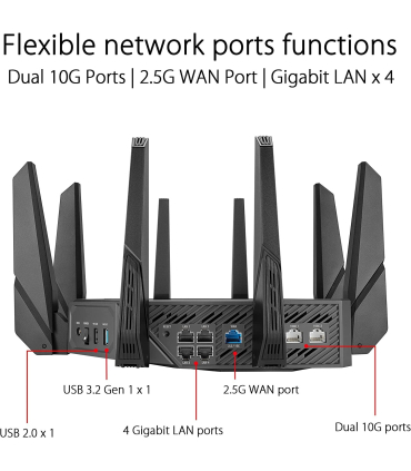 روتر وایفای گیمینگ 6 مدل ROG Rapture(GT-AXE16000) برند ASUS - زمان تحویل بین 3 تا 4 هفته کاری