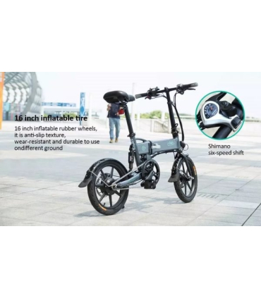 دوچرخه برقی مدل D2S Grey برند  FIIDO ترمز دیسکی رنگ خاکستری