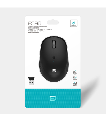 ماوس بی سیم اف دی مدل E580 برند FD رنگ سفید