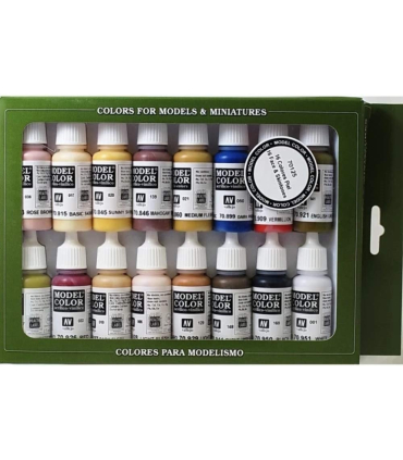 پک 16 عددی رنگ ایربراش والجو مدل Model Color Set برند Vallejo 