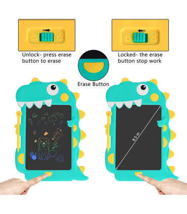 کاغذ طراحی دایناسوری آبی کیو کی مدل LCD writting tablet برند QK