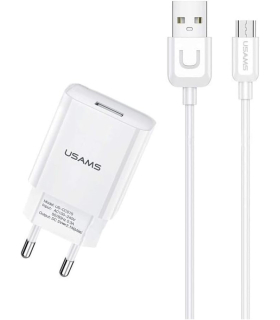 شارژر یوسمز مدل T21 آداپتور T18 و کابل میکرو برند USAMS