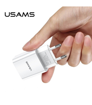 کیت شارژر یوسامز مدل T21 آداپتور T18 و کابل U Turn Series Lightning برند USAMS