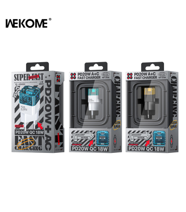 شارژر ویکوم مدل Vanguard Series 20W A+C Clear Charger کد WP-U149 برند Wekome