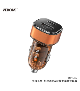 شارژر فندکی ویکام  مدل Car Charger (A+C) 43W/48W کد WP-C45	 برند Wekom