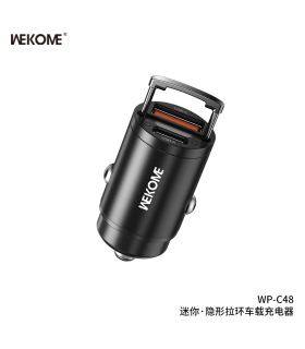 شارژر فندکی ویکام  مدل Mini Hidden Ring-pull Car Charger (A+C)30W کد WP-C48 برند Wekom