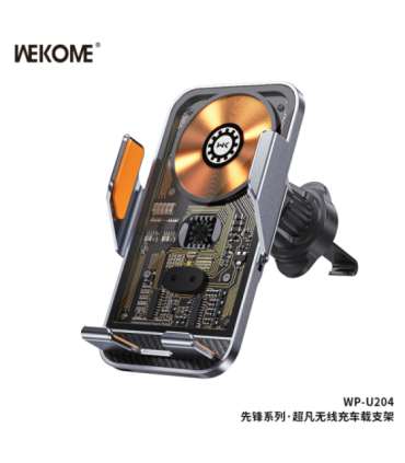 نگهدارنده گوشی ویکام مدل Magnetic Smartphone Holder with Wireless Charger 200mAh (15W MAX) کد WP-U204 برند Wekom