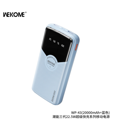 پاوربانک فست شارژ ویکام 20000 میلی آمپر مدل WP-43 Pop Digital برند WEKOME سوپر فست شارژ 22.5 وات