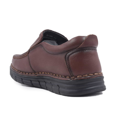 کفش بدون بند چرم قهوه ای کلارکس مدل کفی ماساژور دار دور دوخت 56158 Clarks Loafer Casual Mens Comfortabele Flats
