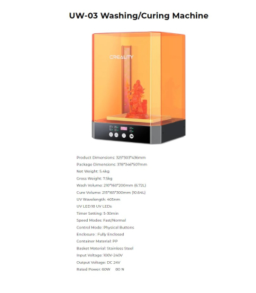 دستگاه  شست و شو و پخت کریلیتی مدل UW-03 برند Creality