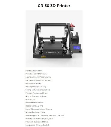 پرینتر سه بعدی کریلیتی مدل CR-30 برند Creality