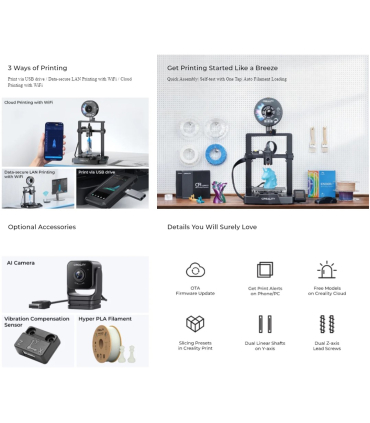 پرینتر سه بعدی کریلیتی مدل Ender 3 V3 KE برند Creality