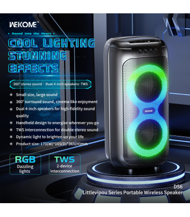اسپیکر بلوتوثی ویکام 10 واتی مدل D56 برند wekome