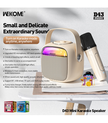 اسپیکر بلوتوثی ویکام 5 واتی مدل D43 برند wekome