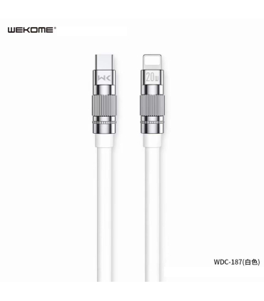 کابل شارژ PD تایپ سی به آیفون ویکام مدل WDC-187 برند WEKOME روکش TPE توان 20W طول 1.2 متر