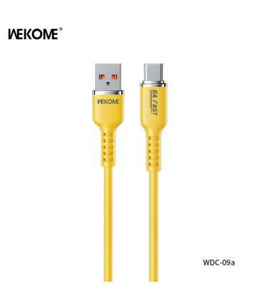 کابل شارژ 6A تایپ سی به تایپ سی ویکام مدل WDC-09a برند WEKOME روکش سیلیکون طول 1.2 متر