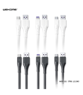 کابل شارژ تایپ سی ویکام مدل WDC-152c برند WEKOME روکش PE+PVC توان 3A طول 1 متر