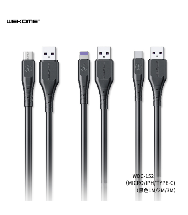 کابل شارژ تایپ سی ویکام مدل WDC-152c برند WEKOME روکش PE+PVC توان 3A طول 1 متر