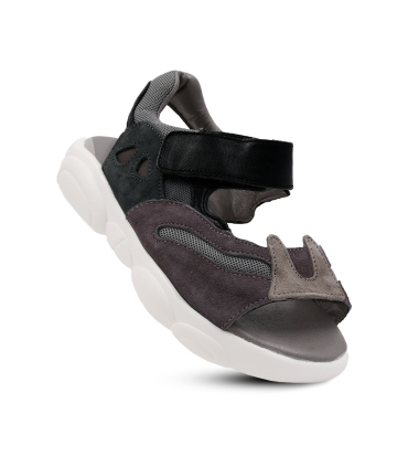 صندل طوسی تیوکید طرح خرسی Tiyookid Gray Sandals